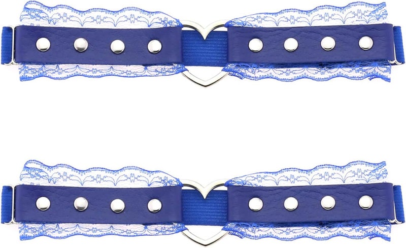 alisikee Store 2Pcs Adjustable Lace Heart-Shaped Thigh Garter, Elastic Leg Garters for Women - Image 1